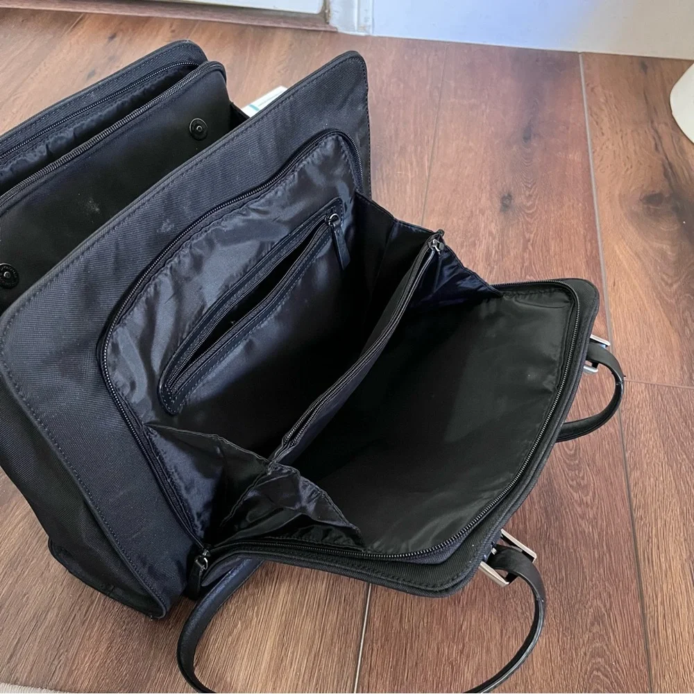 Francesco Biasia black nylon lap top work bag